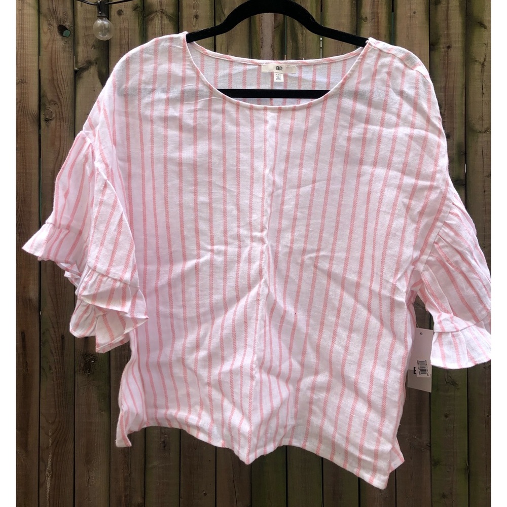 BP Striped Linen Blouse
